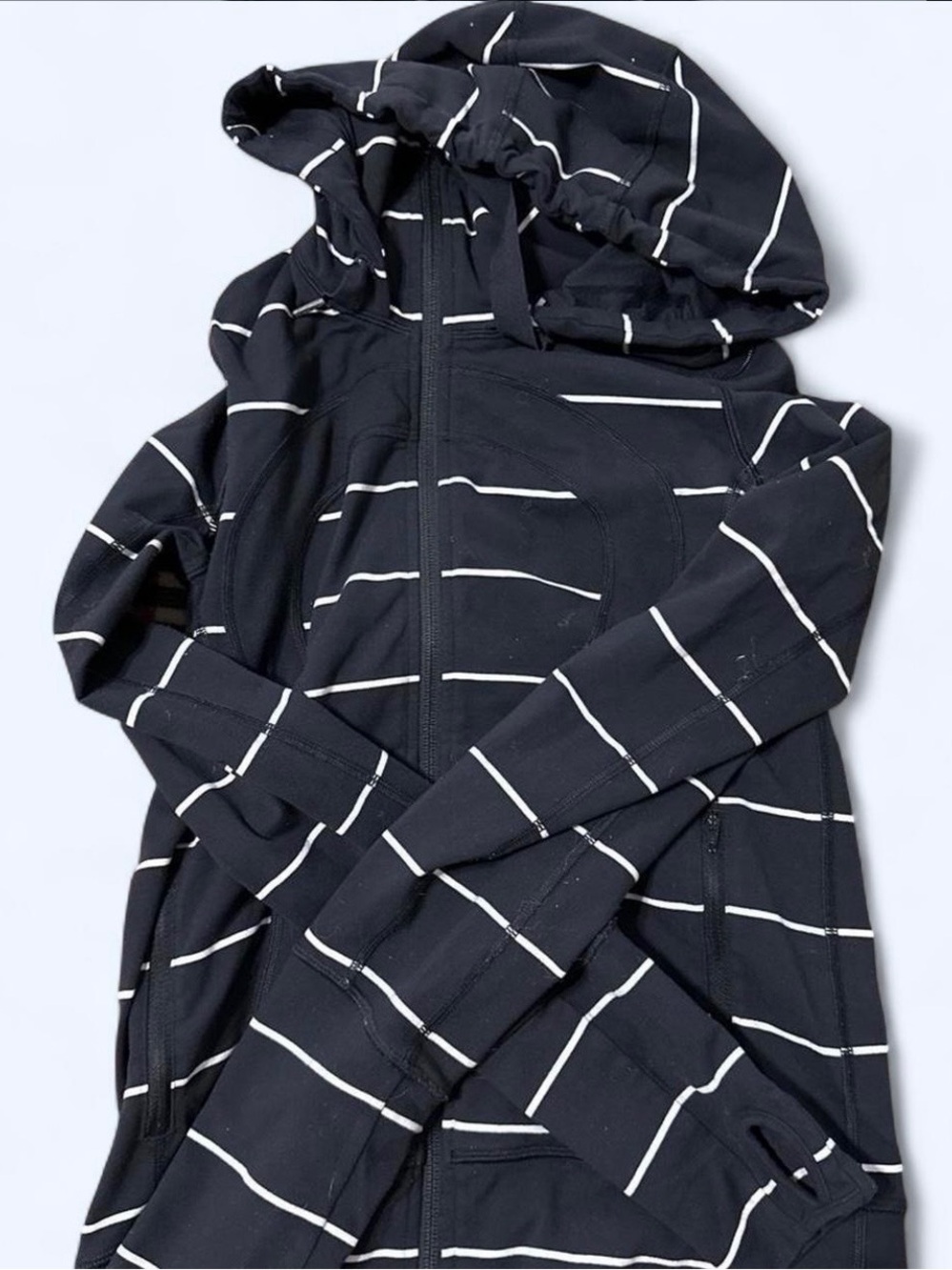 lululemon athletica Black & White Striped Hooded Jacket
